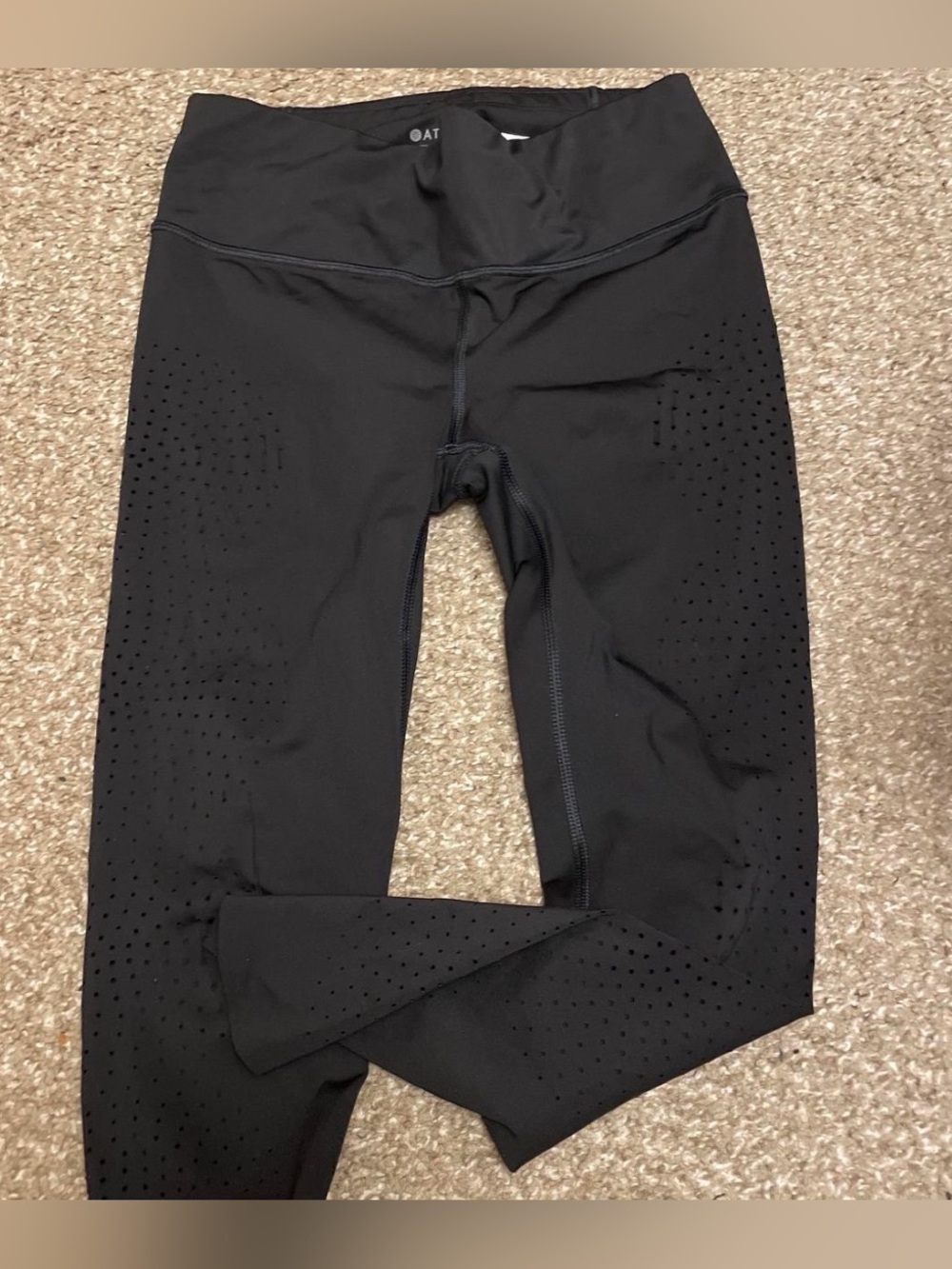 Athleta Black Perforated High-Waist Leggings